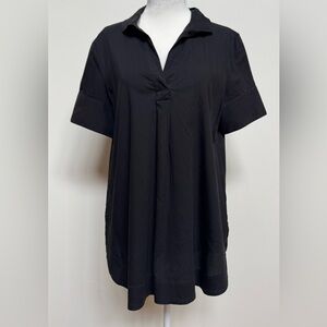 Piazza Sempione Black V Front Blouse Size IT 42 US 6 EUC